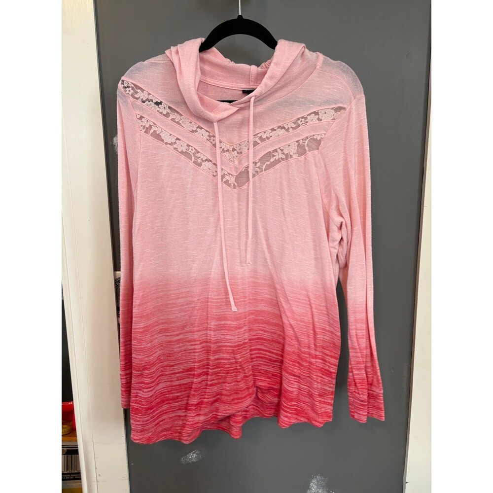 Torrid size 2 pink tie dye ombré hoodie sweatshirt